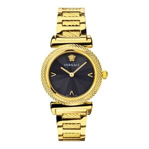 Versace V-Motif Vintage Logo Ion-Plated Yellow Gold Bracelet Watch | 35mm